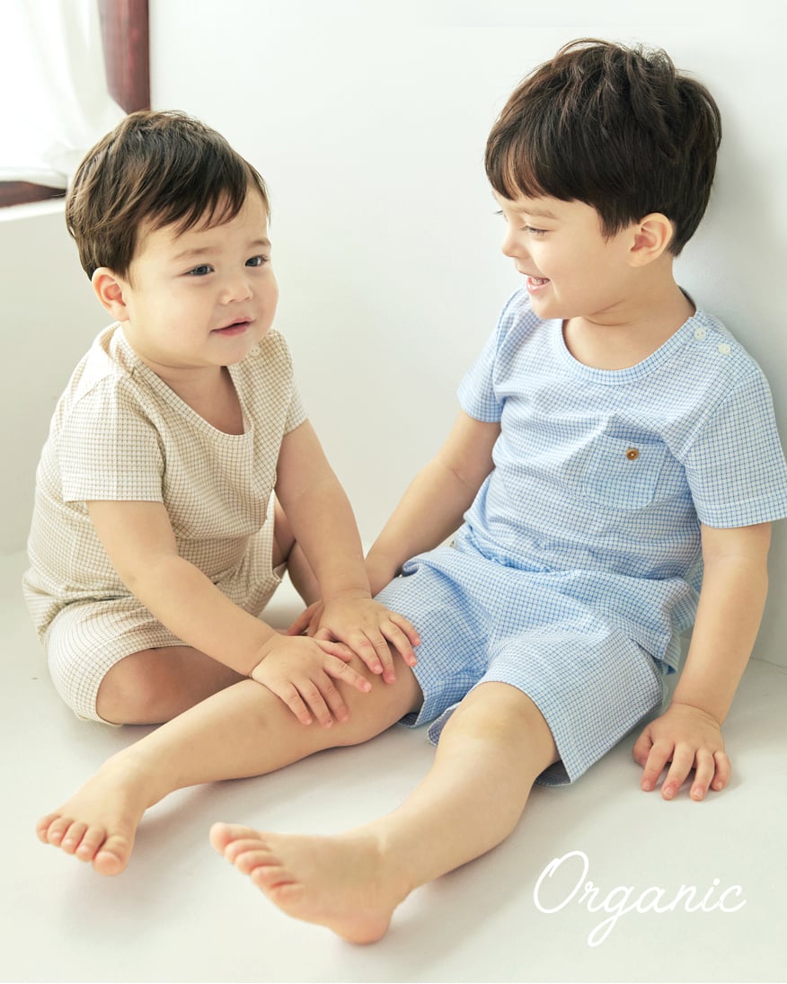 Bộ đồ ngắn cotton mịn bé gái và bé trai U3221