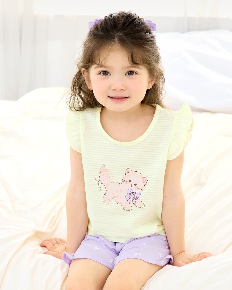 Bộ đồ ba lỗ cotton giấy bé gái U4094