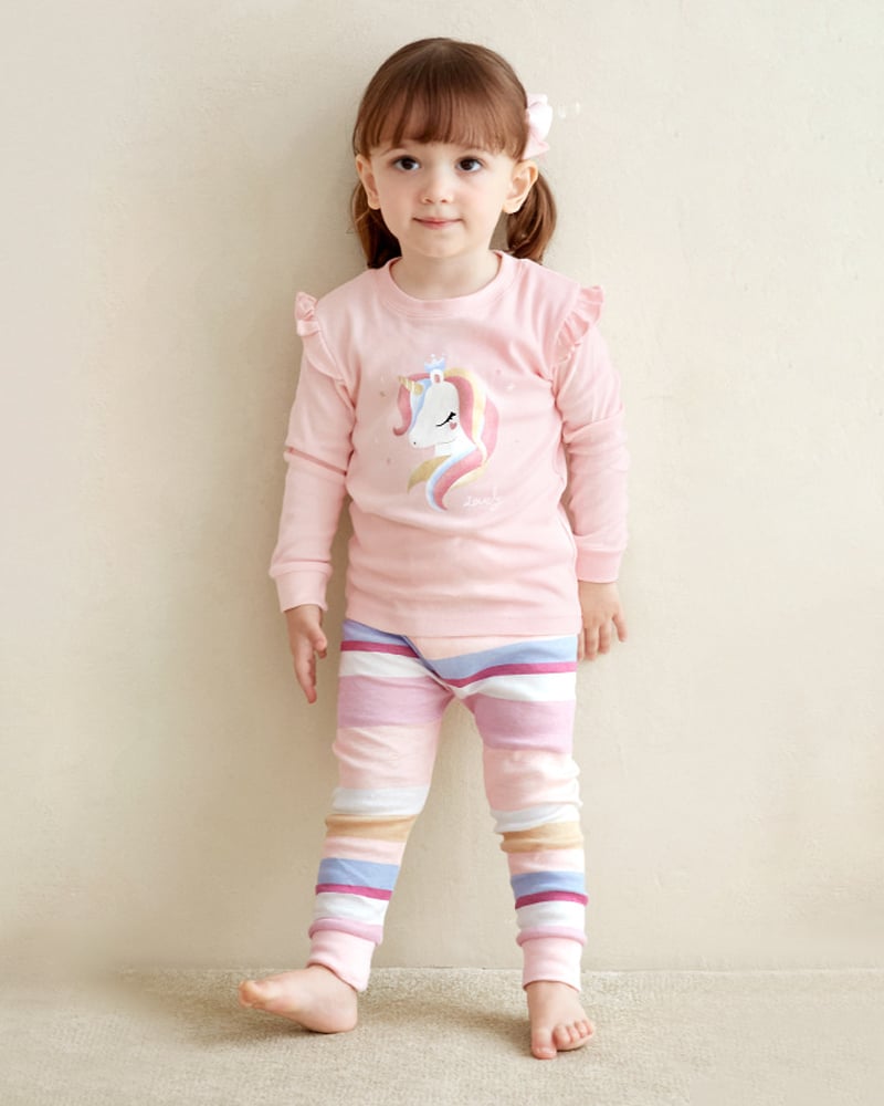 Bộ đồ dài dáng ôm cotton mịn bé gái U1205