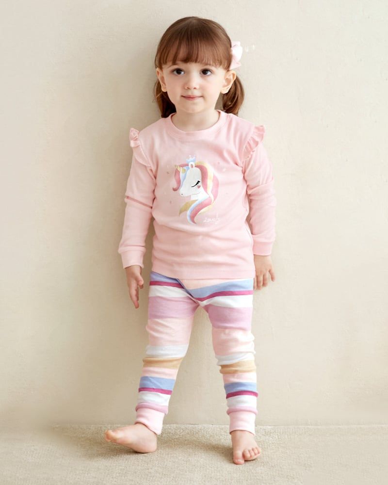 Bộ đồ dài dáng ôm cotton mịn bé gái U1205