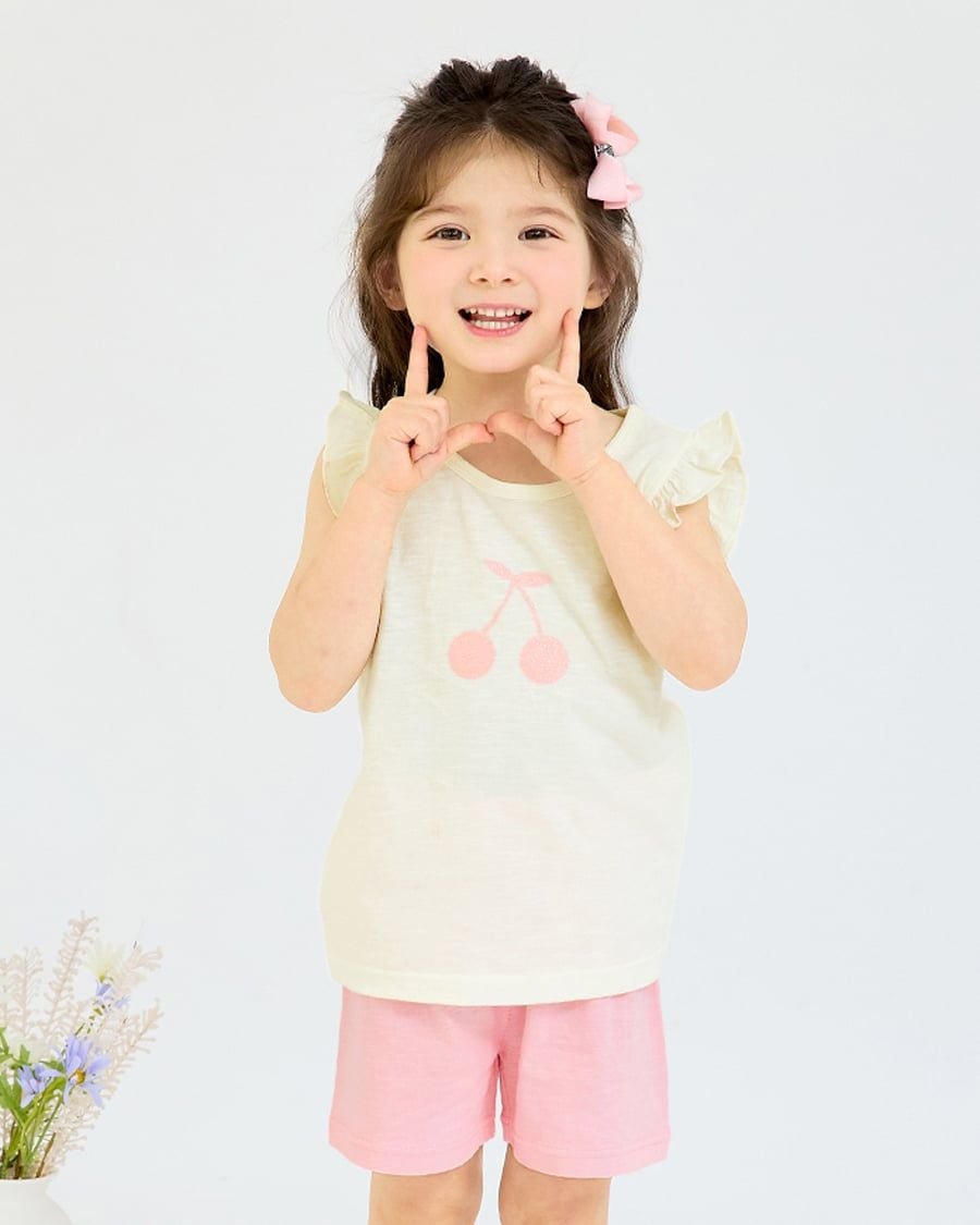 Bộ đồ ba lỗ cotton mịn bé gái U4097