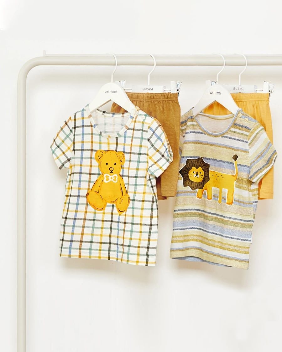 Bộ đồ ngắn cotton mịn bé trai và bé gái U3110