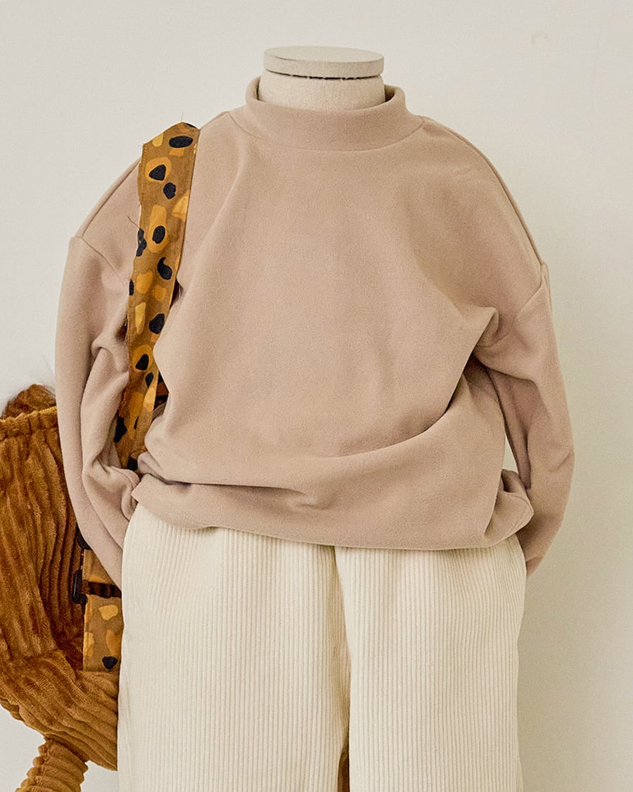 Áo dài tay cổ 3 phân vải nỉ cào bông ấm bé trai và bé gái U900E