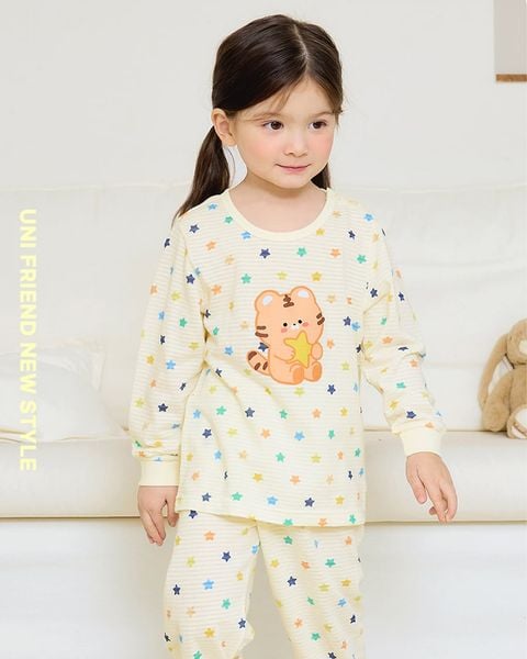 Bộ đồ dài cotton giấy bé gái U1241