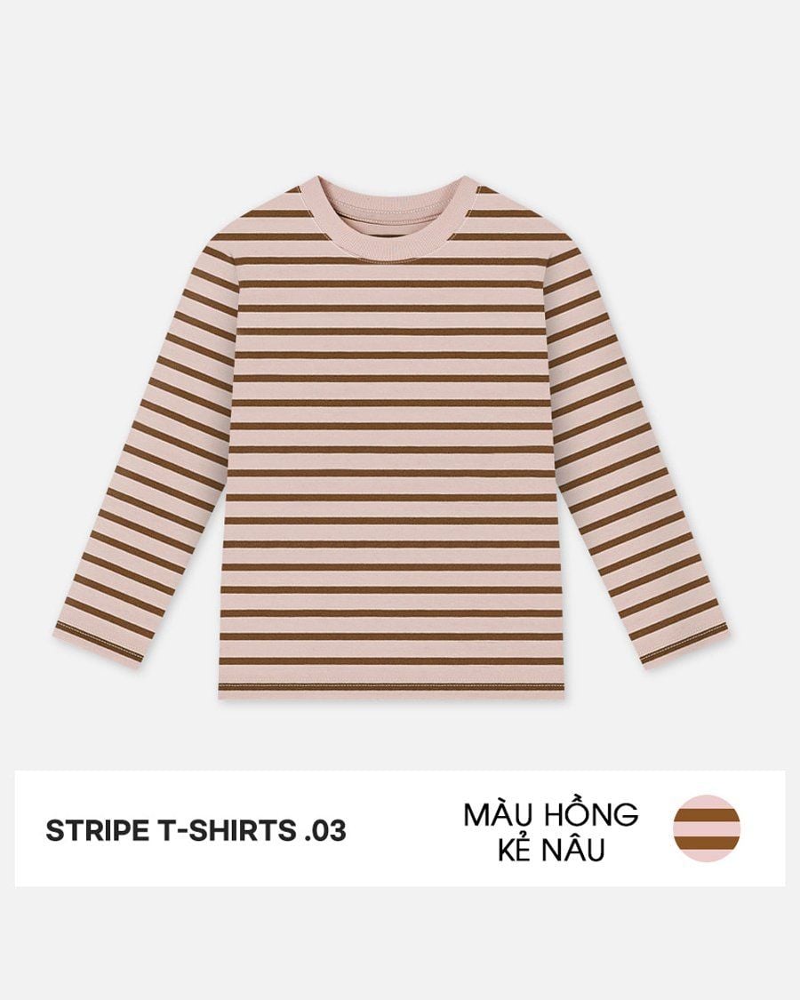 Áo phông thu đông tay dài cotton mịn bé trai và bé gái U900C