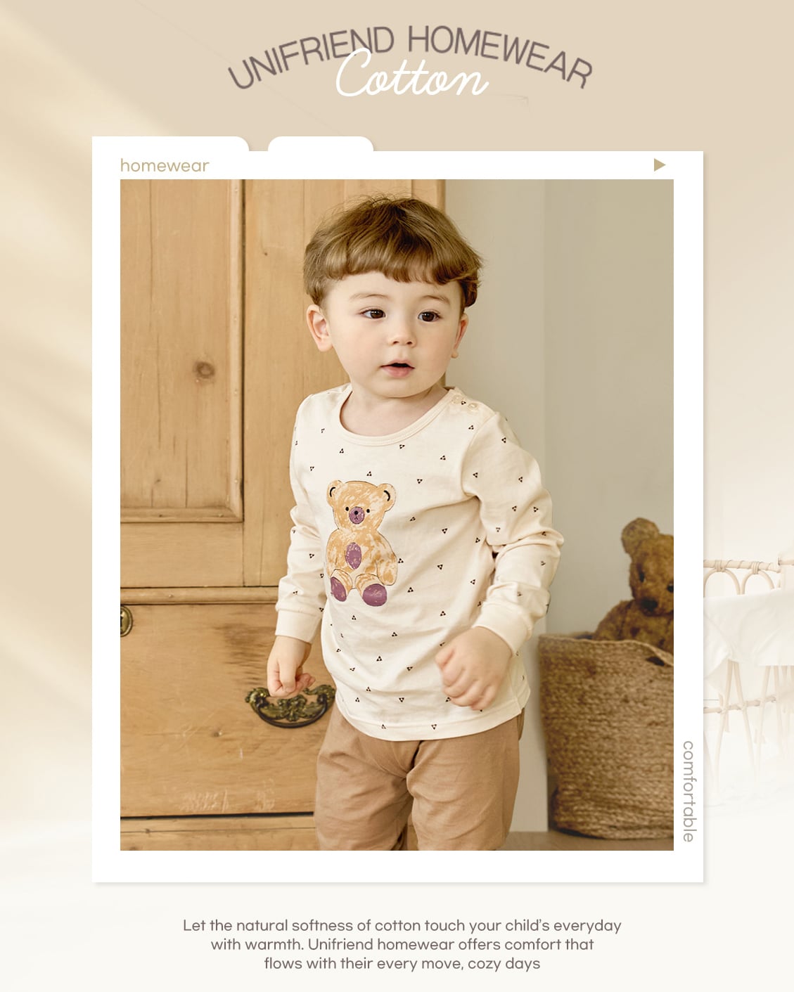 Bộ đồ dài dáng rộng cotton mịn bé trai và bé gái U1251