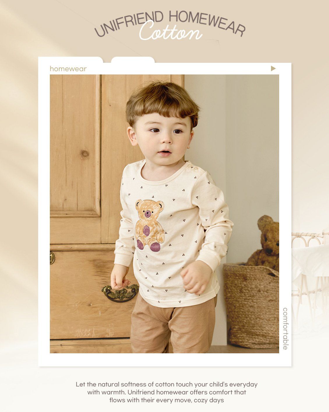 Bộ đồ dài dáng rộng cotton mịn bé trai và bé gái U1251