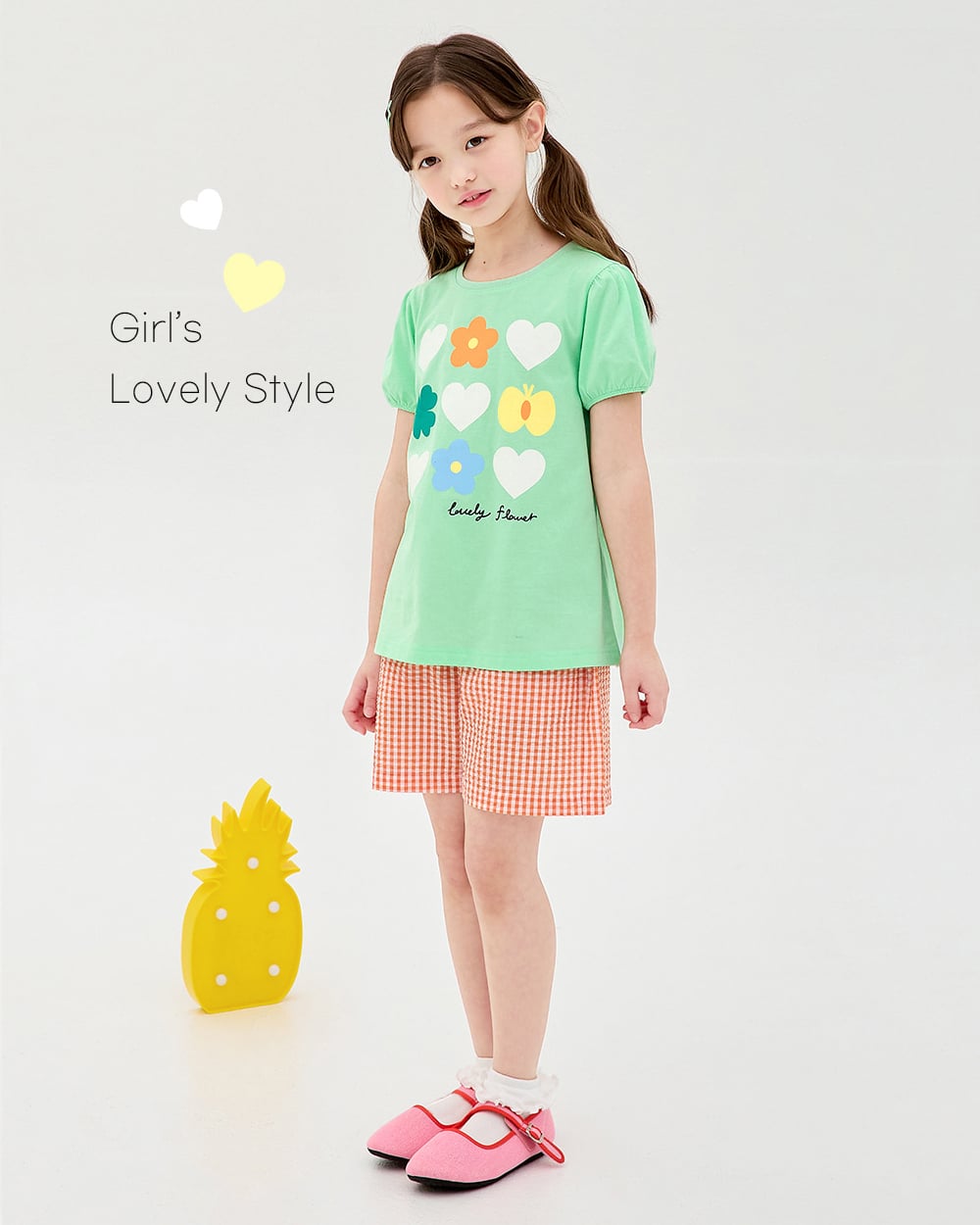 Bộ đồ ngắn cotton mịn bé gái U3216