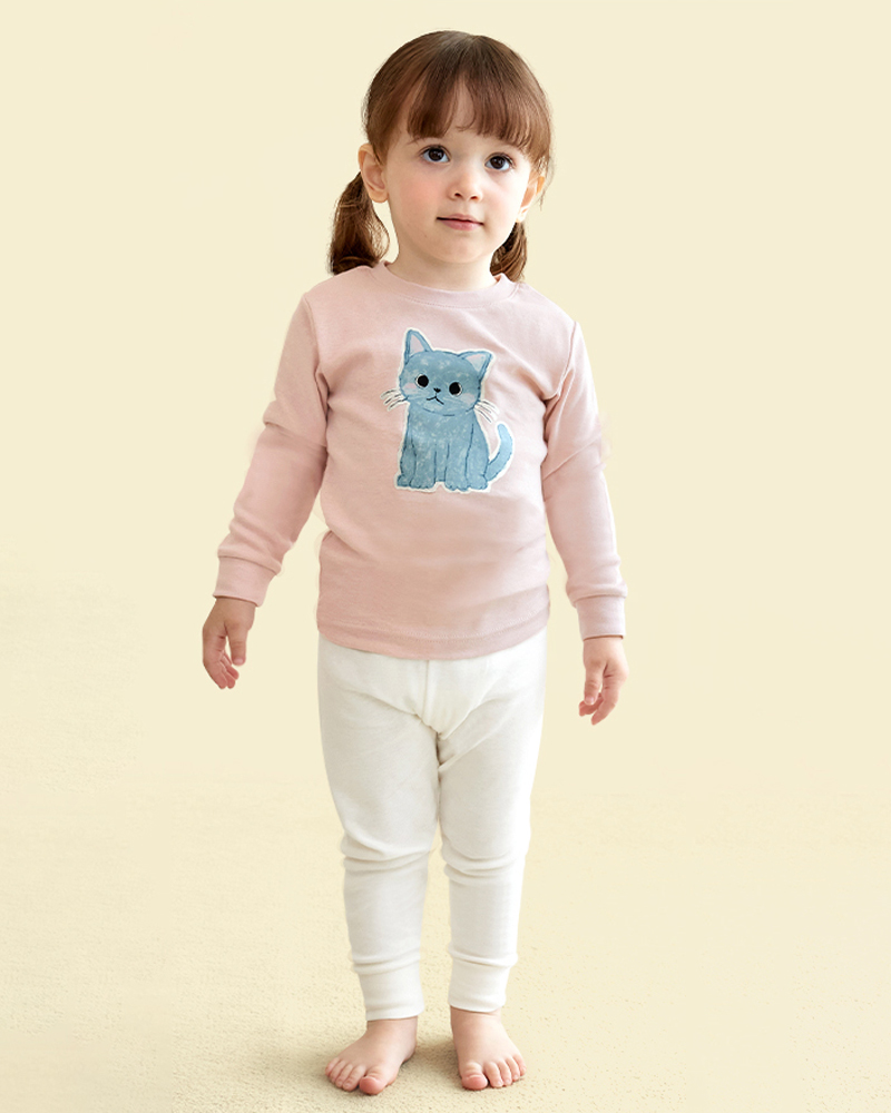 Bộ đồ dài dáng ôm cotton mịn bé gái U1216