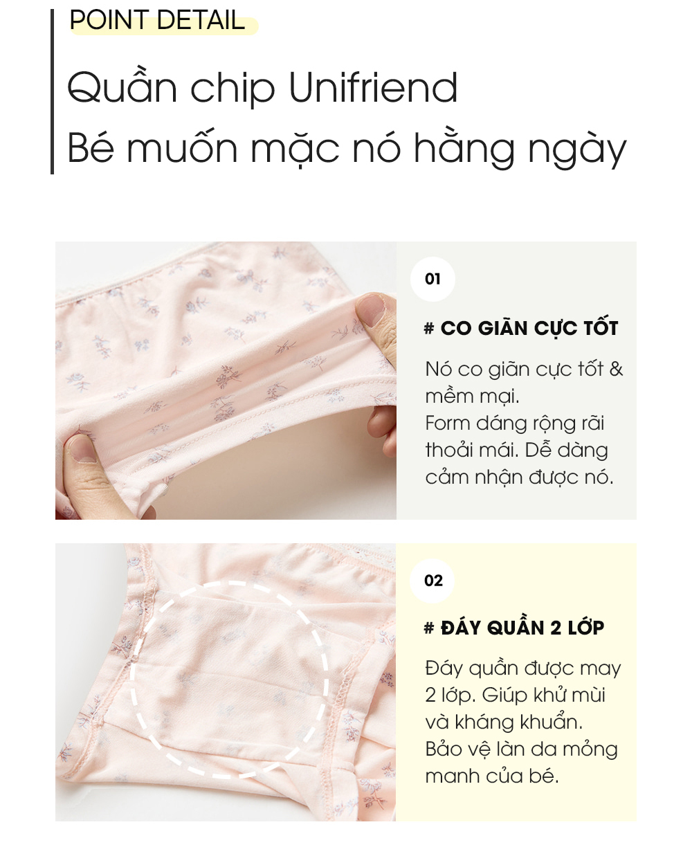 Set 3 quần chip đùi vải Tencel cho bé gái U6057