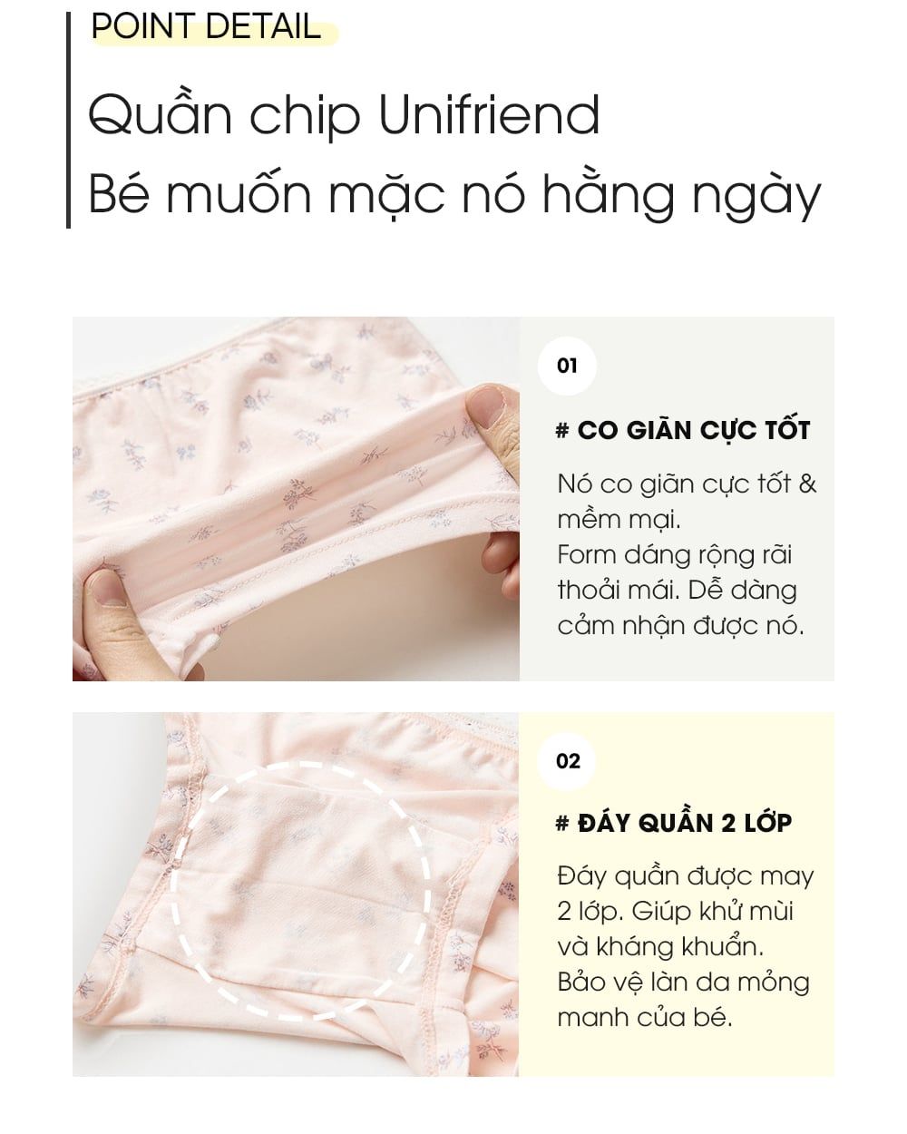 Set 3 quần chip đùi vải Tencel cho bé gái U6057