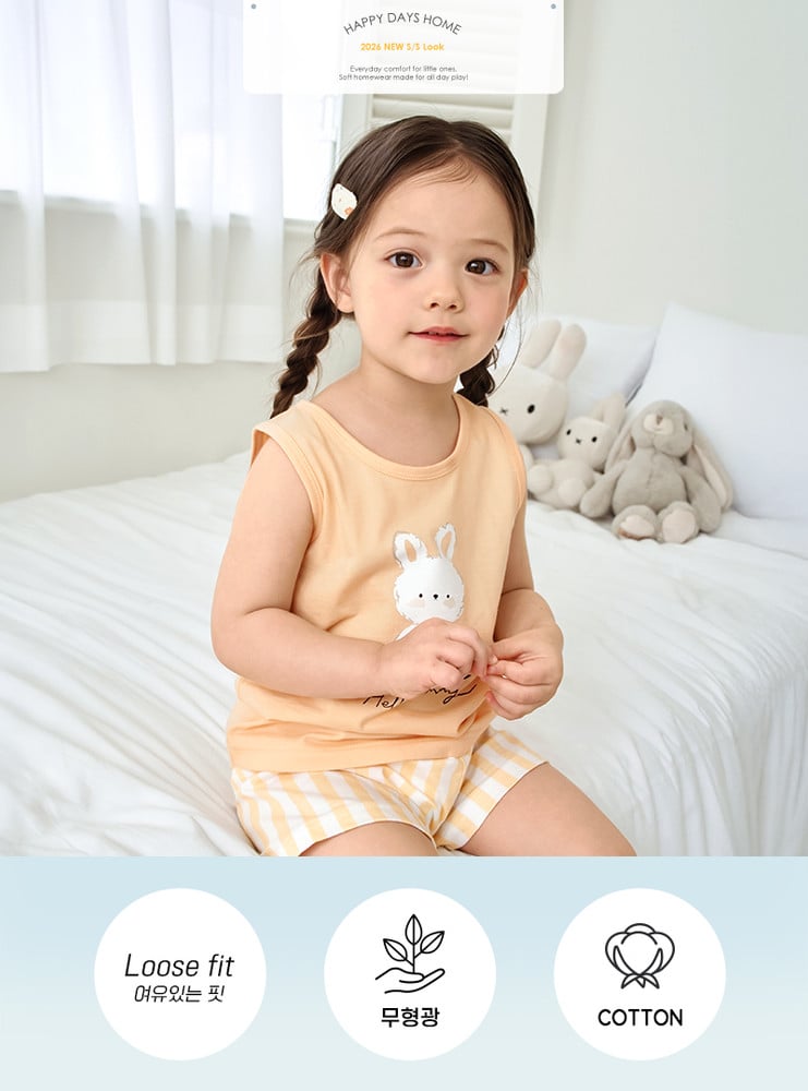 Bộ đồ ba lỗ cotton mịn bé gái U4109