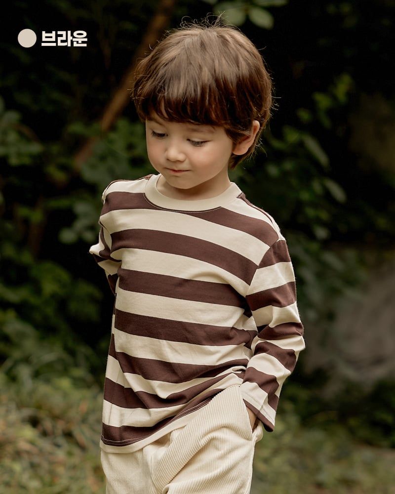 Áo phông tay dài kẻ ngang cotton bé trai và bé gái U900K
