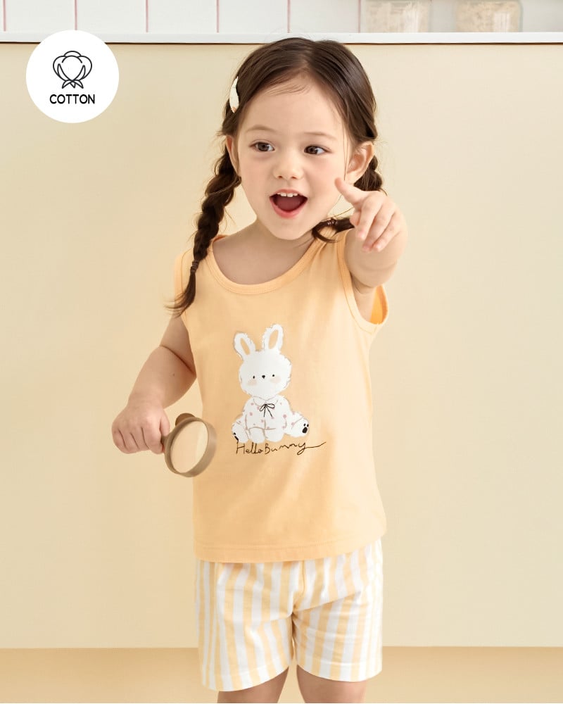 Bộ đồ ba lỗ cotton mịn bé gái U4109