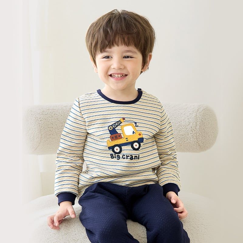 [Lẻ size] Bộ đồ dài chần bông 3 lớp cho bé trai và bé gái U8004