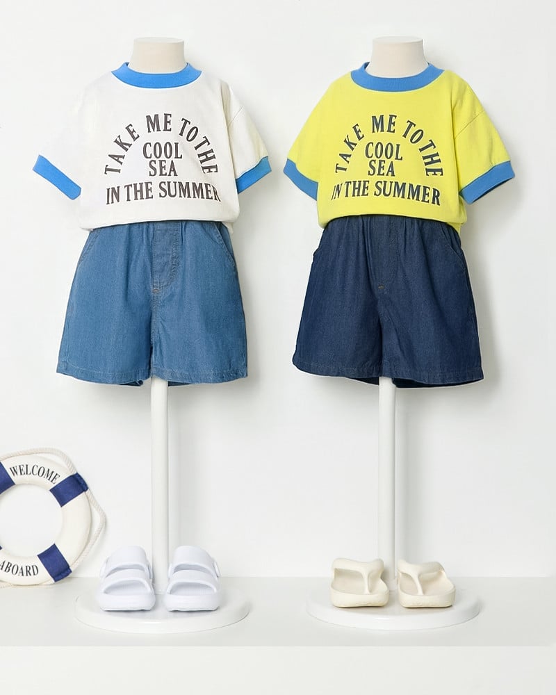 Quần short siêu nhẹ vải denim cotton mỏng mềm mại U950X