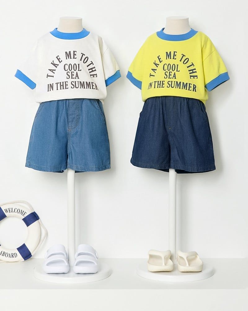 Quần short siêu nhẹ vải denim cotton mỏng mềm mại U950X