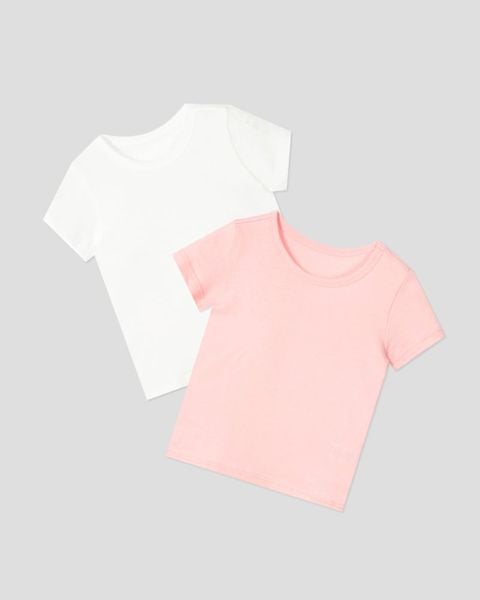 Set 2 áo phông ngắn tay cotton mịn bé gái U9002