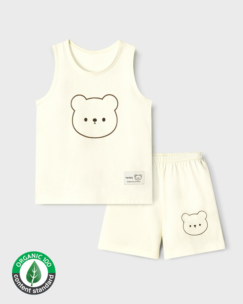 Bộ đồ ba lỗ cotton mịn bé gái U4104