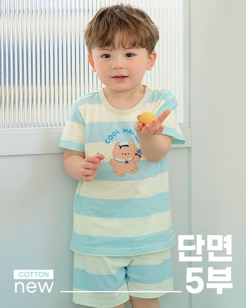 Bộ đồ ngắn cotton mịn bé trai và bé gái U3224