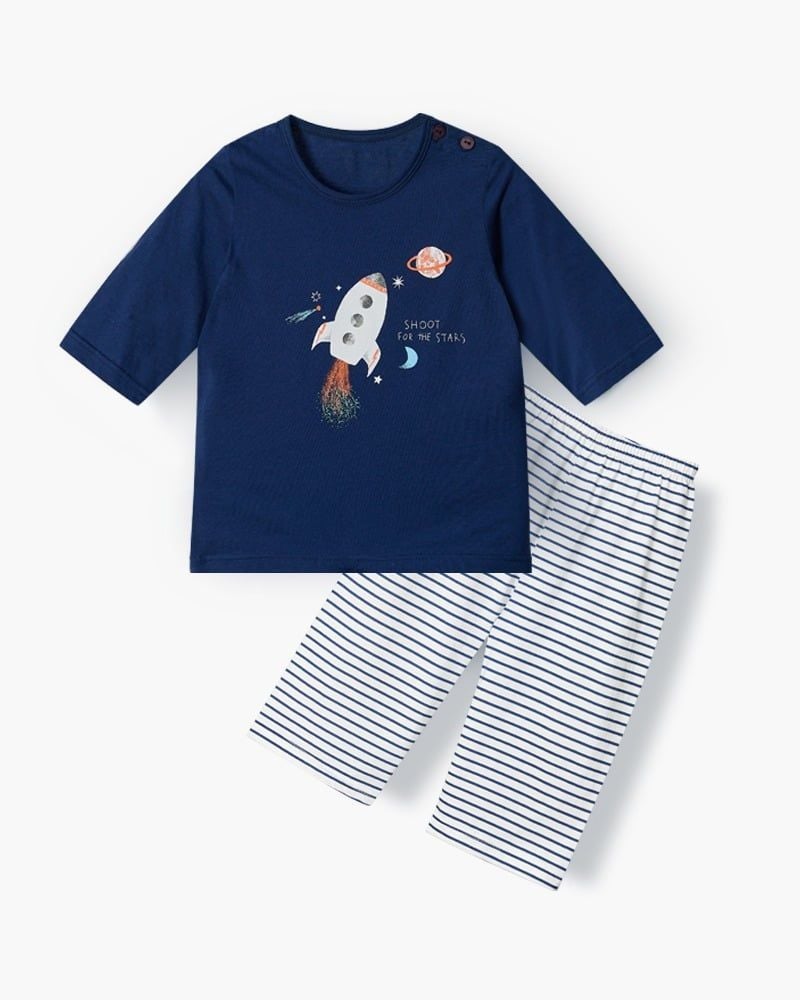 Bộ đồ lửng cotton mịn bé trai U2174