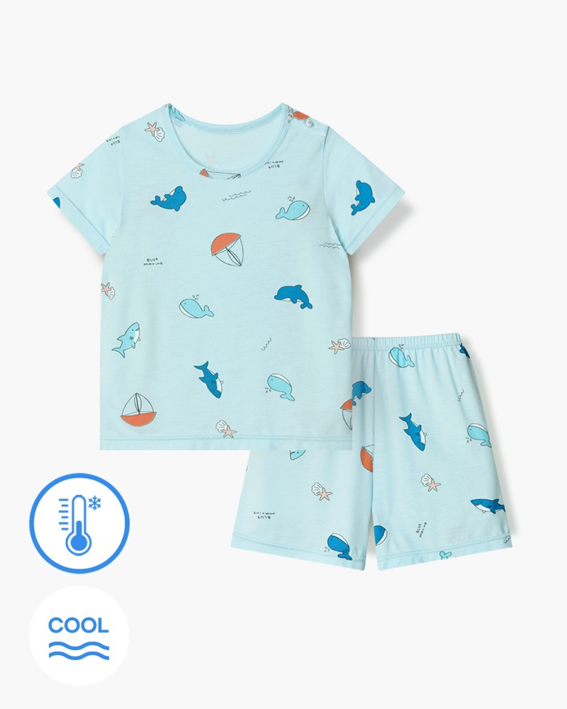 Bộ đồ ngắn vải Cool Rayon mềm mát bé trai và bé gái U3234