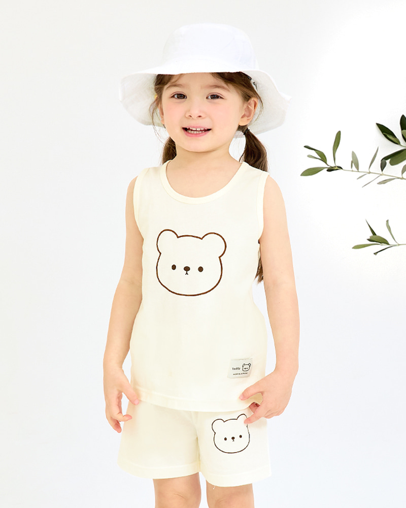 Bộ đồ ba lỗ cotton mịn bé gái U4104
