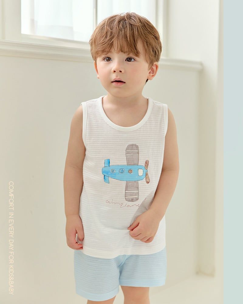 Bộ đồ ba lỗ cotton giấy bé trai U4113
