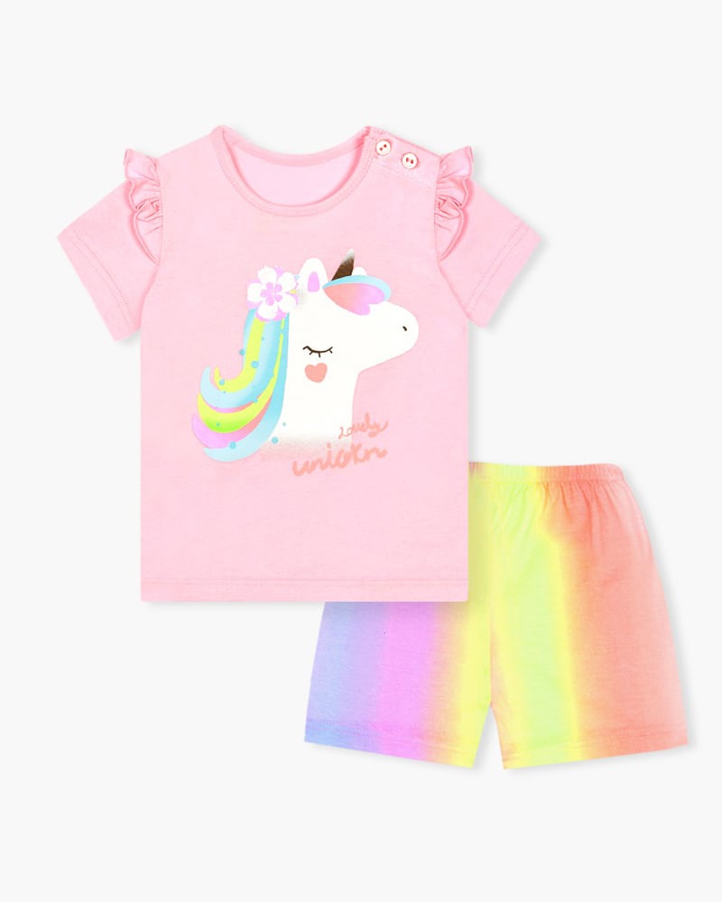 Bộ đồ ngắn cotton mịn bé gái U3112