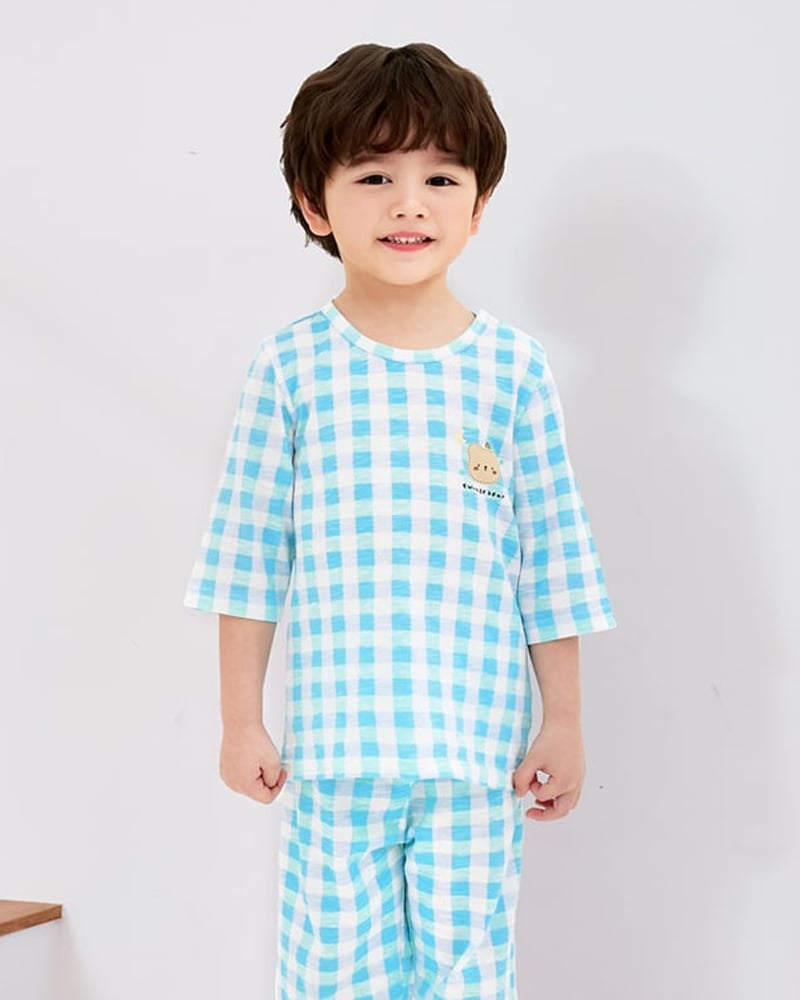 Bộ đồ lửng cotton mịn bé bé trai U2131