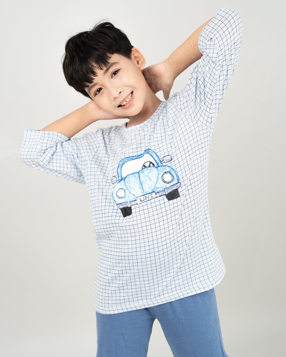 Bộ đồ lửng cotton mịn bé trai U2067