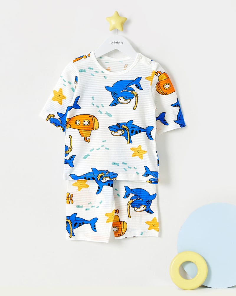 Bộ đồ lửng cotton giấy bé trai U2038