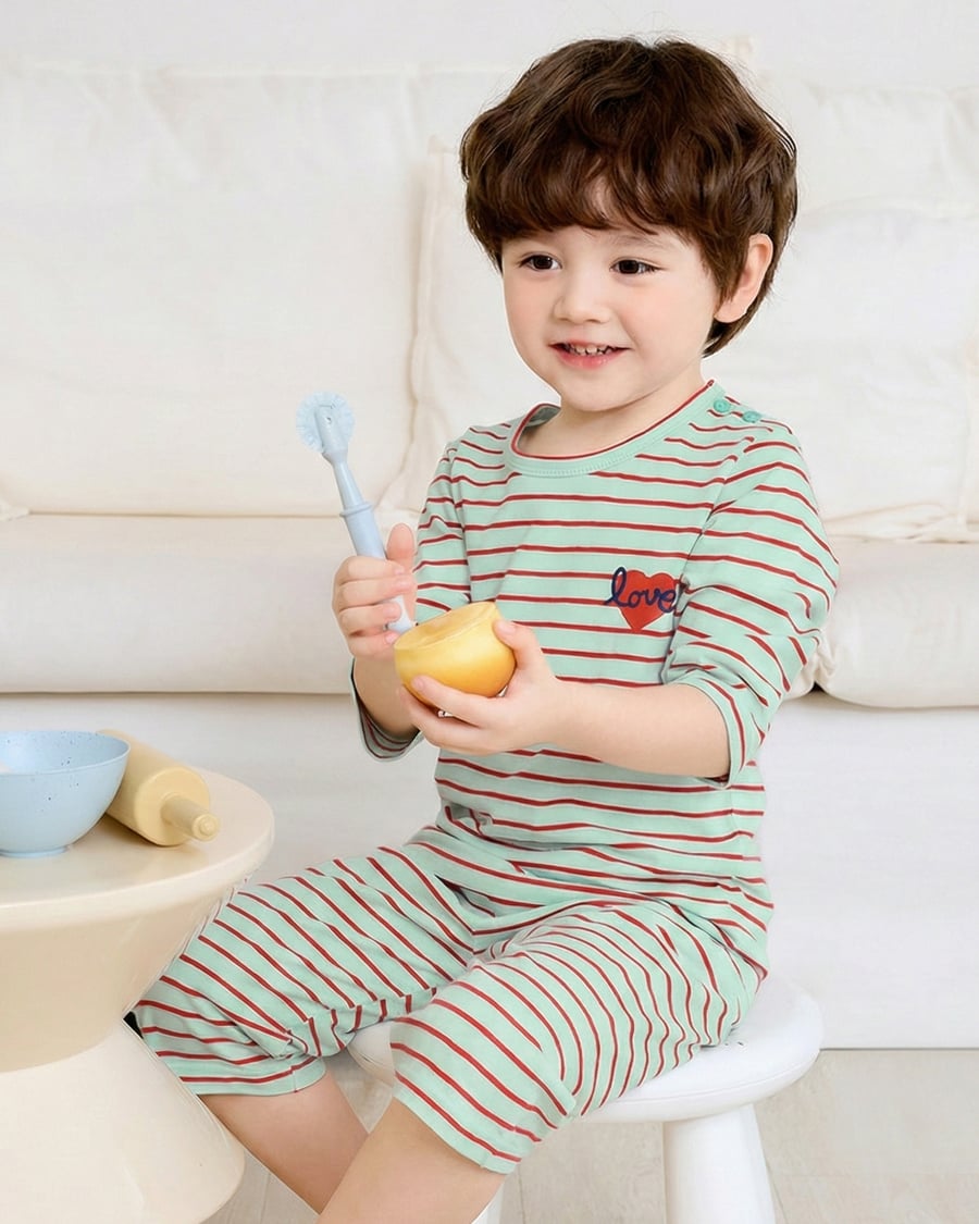 Bộ đồ lửng cotton mịn bé trai và bé gái U2121