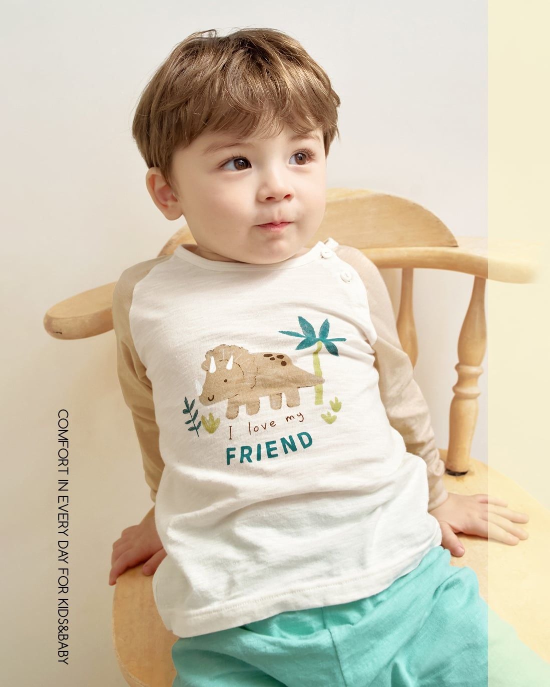 Bộ đồ dài cotton mịn dáng rộng bé trai U1305