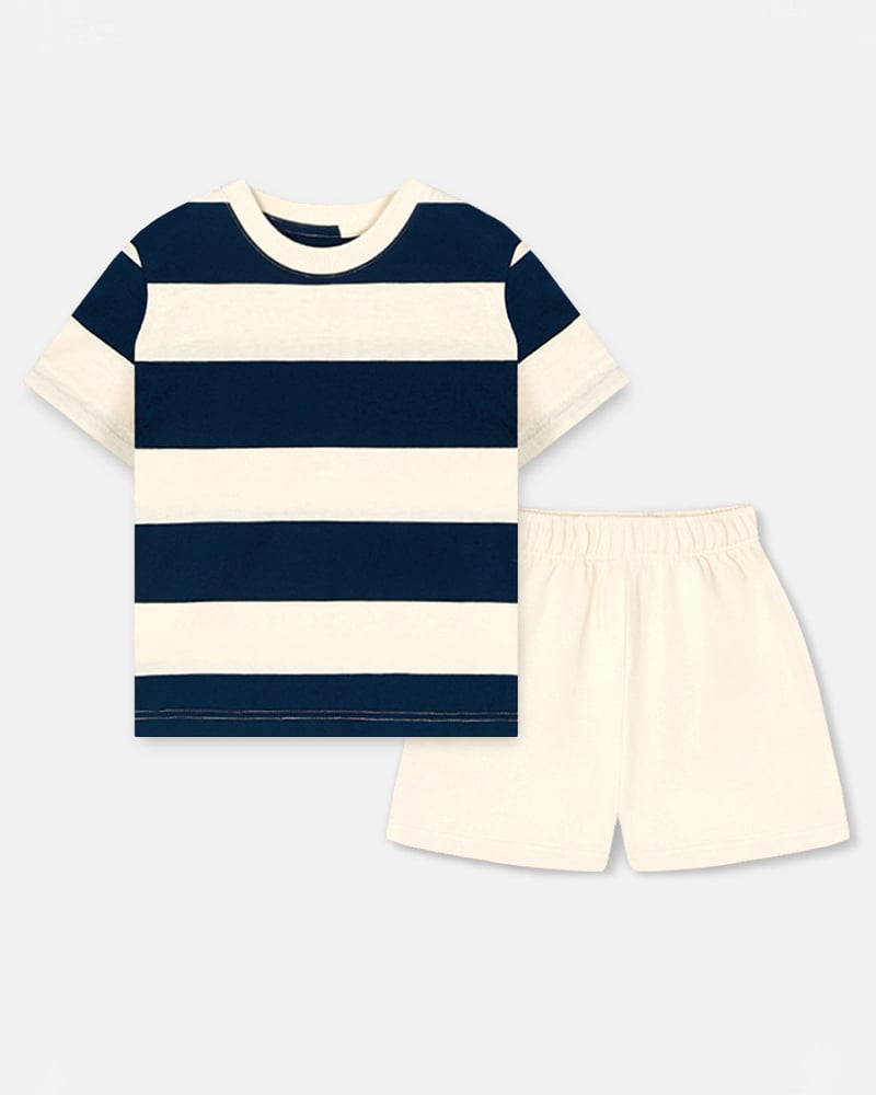 Bộ đồ ngắn cotton mịn bé trai và bé gái U3160