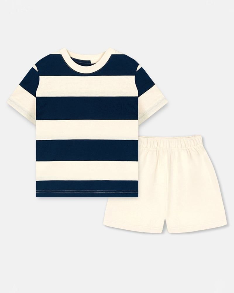 Bộ đồ ngắn cotton mịn bé trai và bé gái U3160