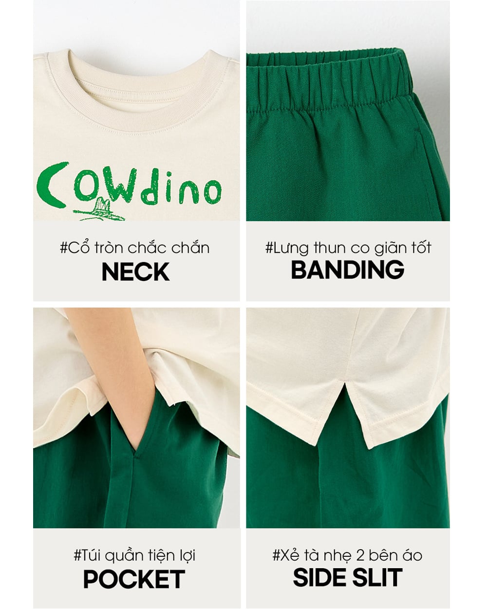 Bộ đồ ngắn cotton mịn bé trai U3213