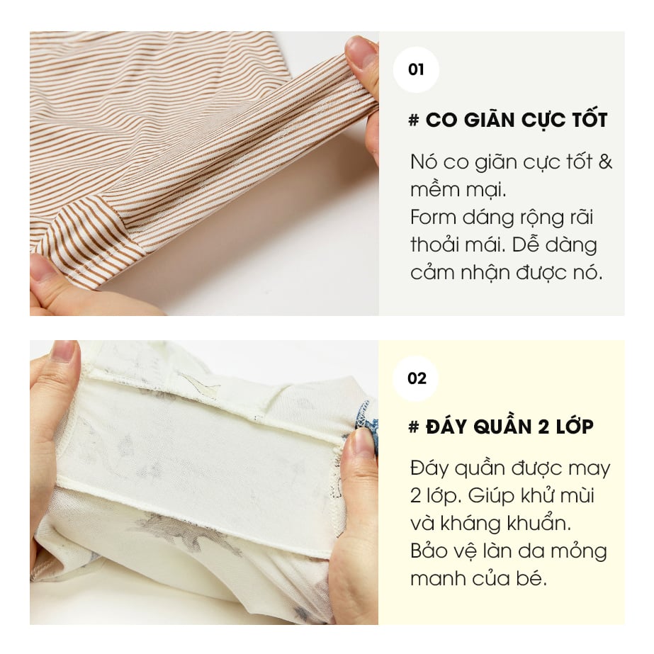 Set 3 quần chip đùi vải Tencel cho bé trai U6060