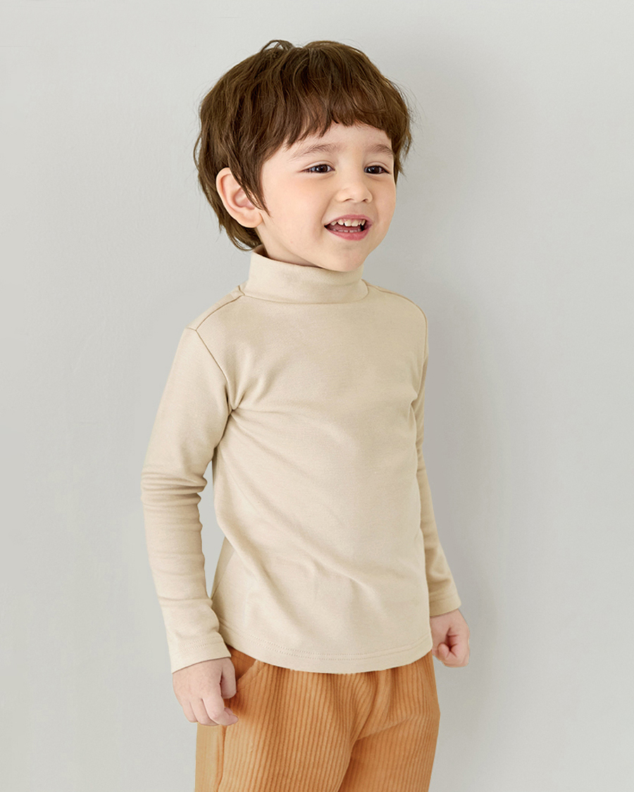 Áo cổ lọ (nữa cổ) dài tay vải nỉ cào bông ấm thu đông bé trai và bé gái U900D