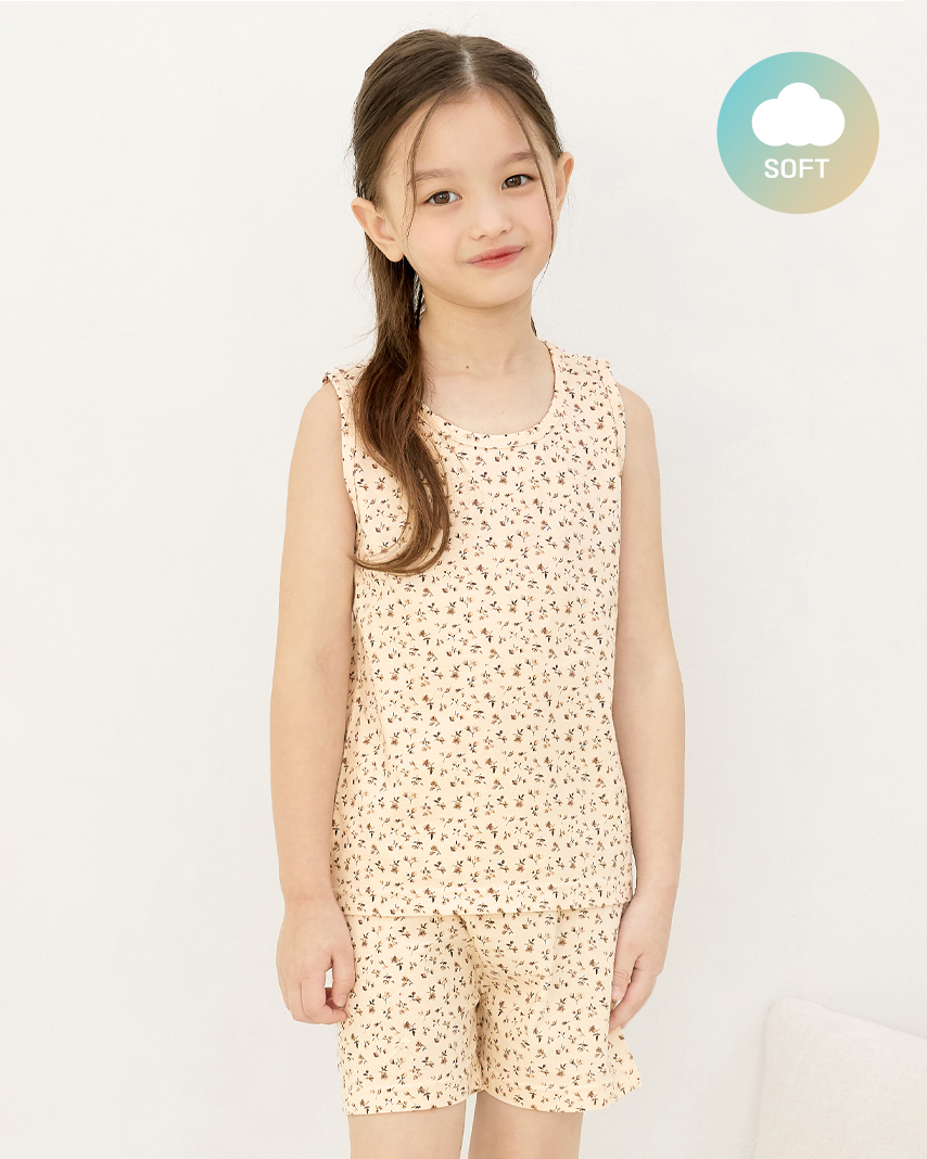 Bộ đồ ba lỗ cotton mịn bé gái U4107