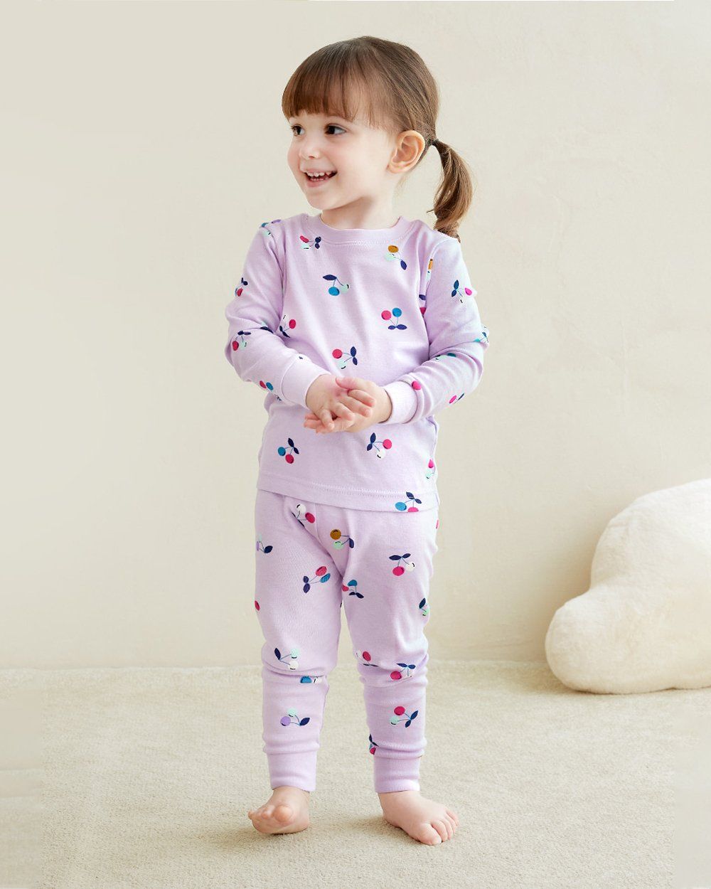 Bộ đồ dài dáng ôm cotton mịn bé gái U1213