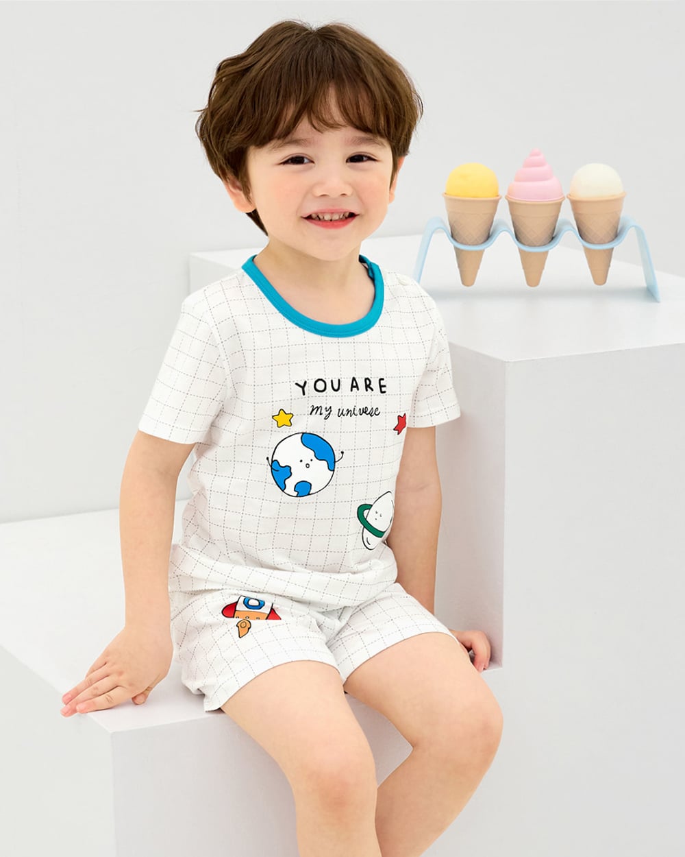 Bộ đồ ngắn cotton mịn bé trai U3203