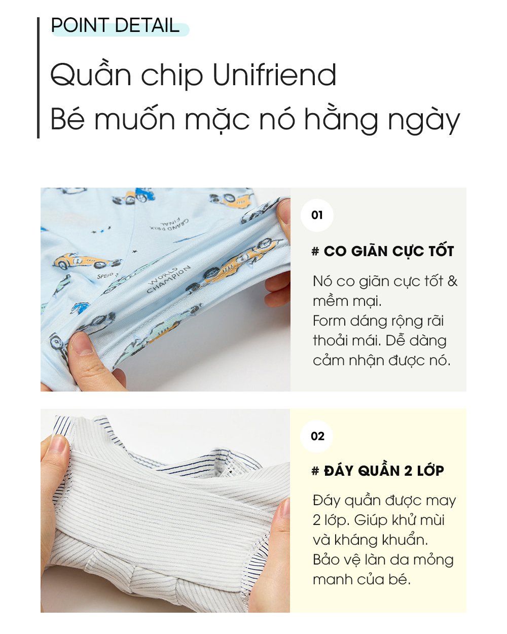 Set 3 quần chip đùi vải Tencel cho bé trai U6059