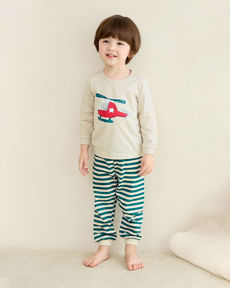 Bộ đồ dài dáng rộng cotton mịn bé trai U1185