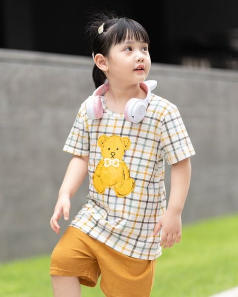 Bộ đồ ngắn cotton mịn bé trai và bé gái U3110