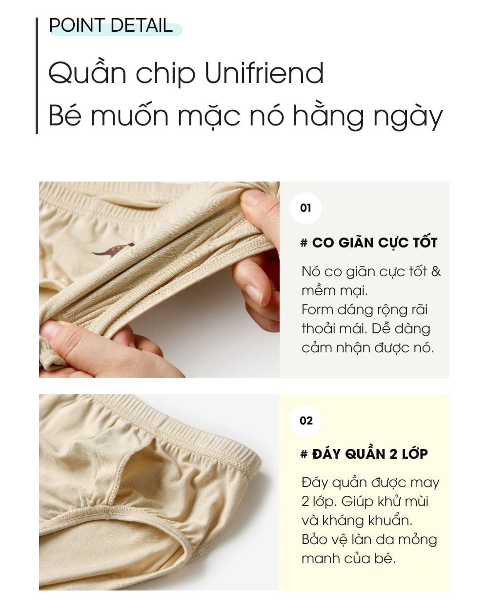 Set 3 quần chip tam giác vải Tencel cho bé trai U6064