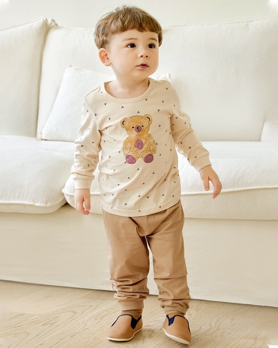 Bộ đồ dài dáng rộng cotton mịn bé trai và bé gái U1251