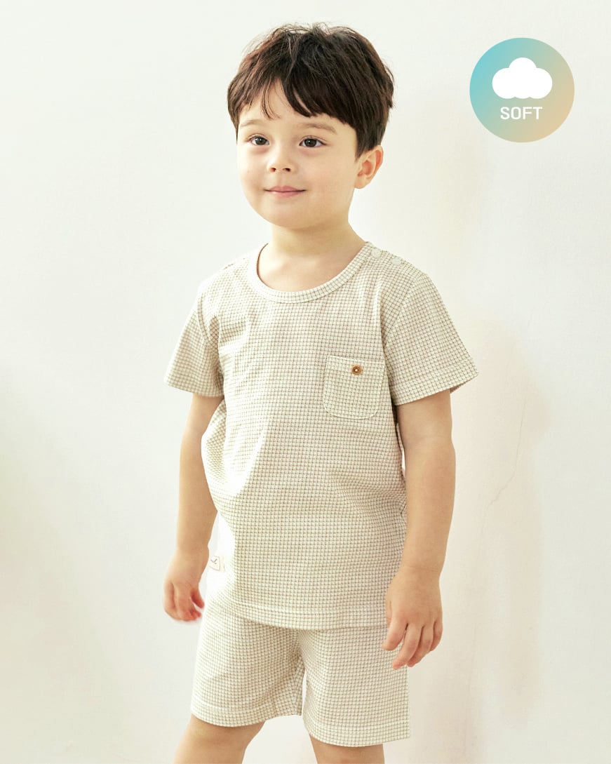 Bộ đồ ngắn cotton mịn bé gái và bé trai U3220