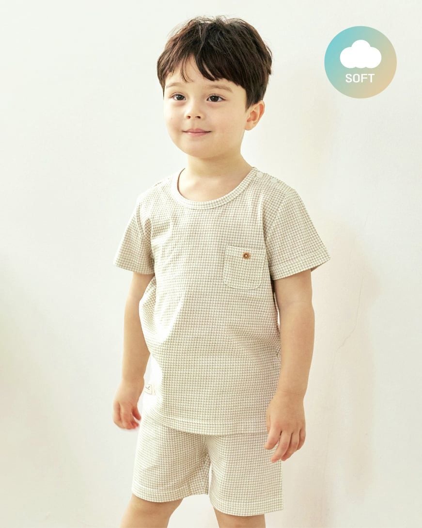 Bộ đồ ngắn cotton mịn bé gái và bé trai U3220