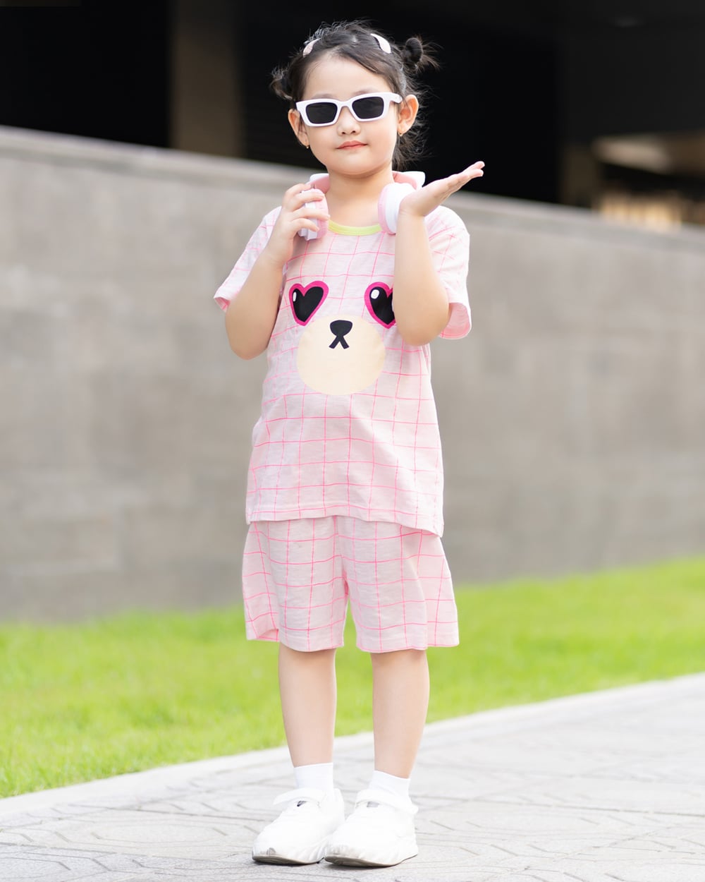 Bộ đồ ngắn cotton mịn bé gái U3053